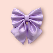 Load image into Gallery viewer, Lilac silk satin bow, available in bow tie and sailor bow