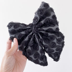 Halloween Black and Purple Rose Dog Bow – available in sailor bow and bow tie styles