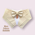 Cream Wedding Dog Tuxedo Bandana, Ring Bearer Pet Suit