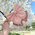 Pink Floral Dog Sailor Bow: Wedding Pet Accessory for Girl Pup