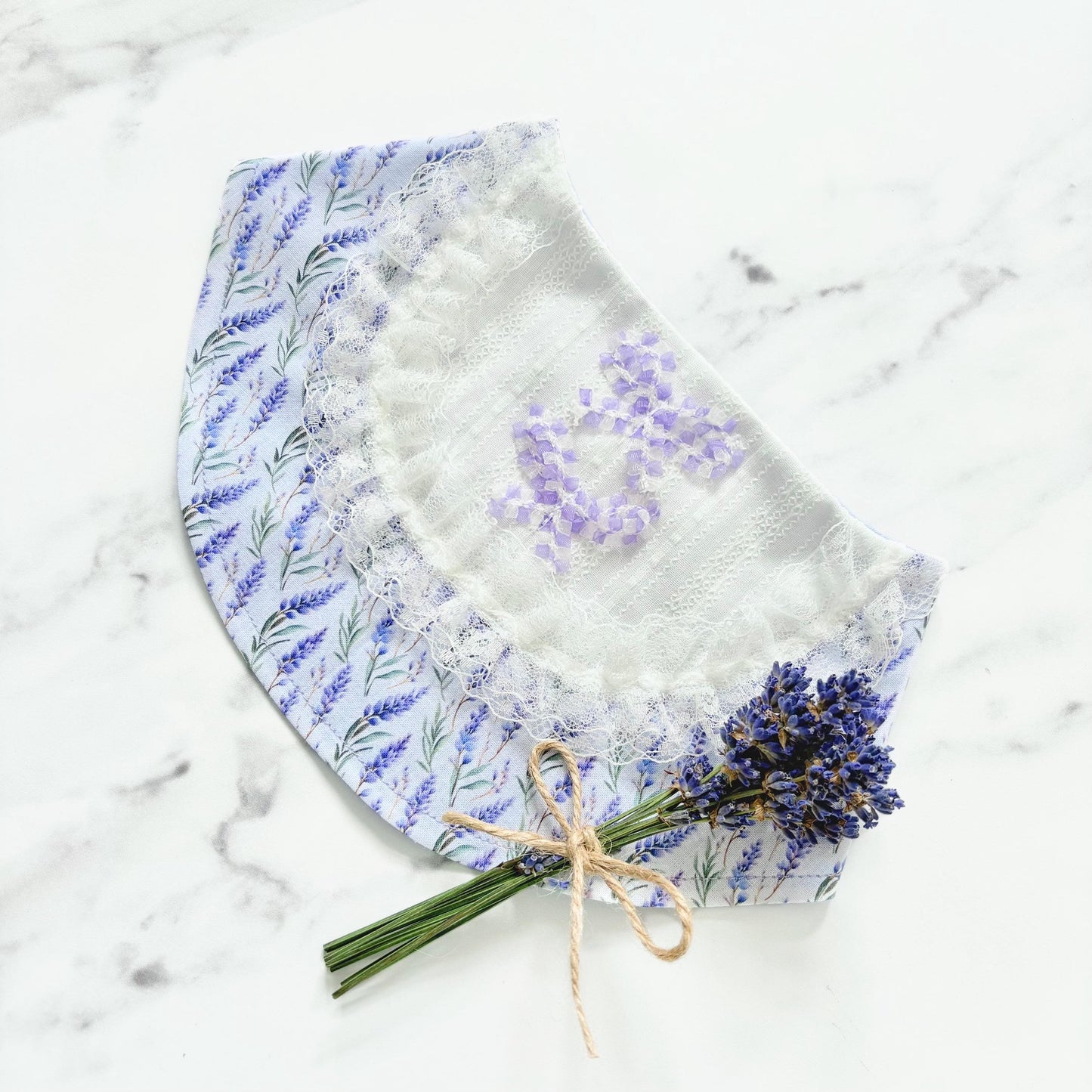 Purple Lavender Dog Bandana with bow