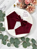 Wine Red Velvet Dog Tuxedo Bandana: Wedding Ring Bearer Outfit