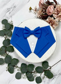 Royal Blue Dog Tuxedo Bandana, Wedding Ring Bearer Pet Attire
