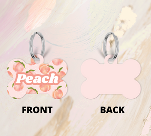 Peachy Peach Pet ID Tag – Bone-shaped