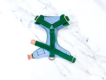 Load image into Gallery viewer, Emerald green velvet dog harness bundle