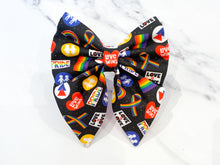 Load image into Gallery viewer, Love is Love Dog Bow, Available in bow tie and sailor bow