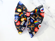 Load image into Gallery viewer, Love is Love Dog Bow, Available in bow tie and sailor bow