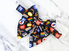 Load image into Gallery viewer, Love is Love Dog Bow, Available in bow tie and sailor bow