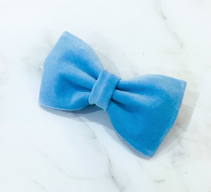 Baby blue velvet bow tie/ sailor bow