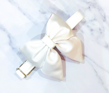 Load image into Gallery viewer, Ivory silk satin bow available in bow tie and sailor bow
