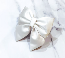 Load image into Gallery viewer, Ivory silk satin bow available in bow tie and sailor bow