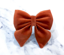 Load image into Gallery viewer, Cinnamon velvet bow tie/ sailor bow