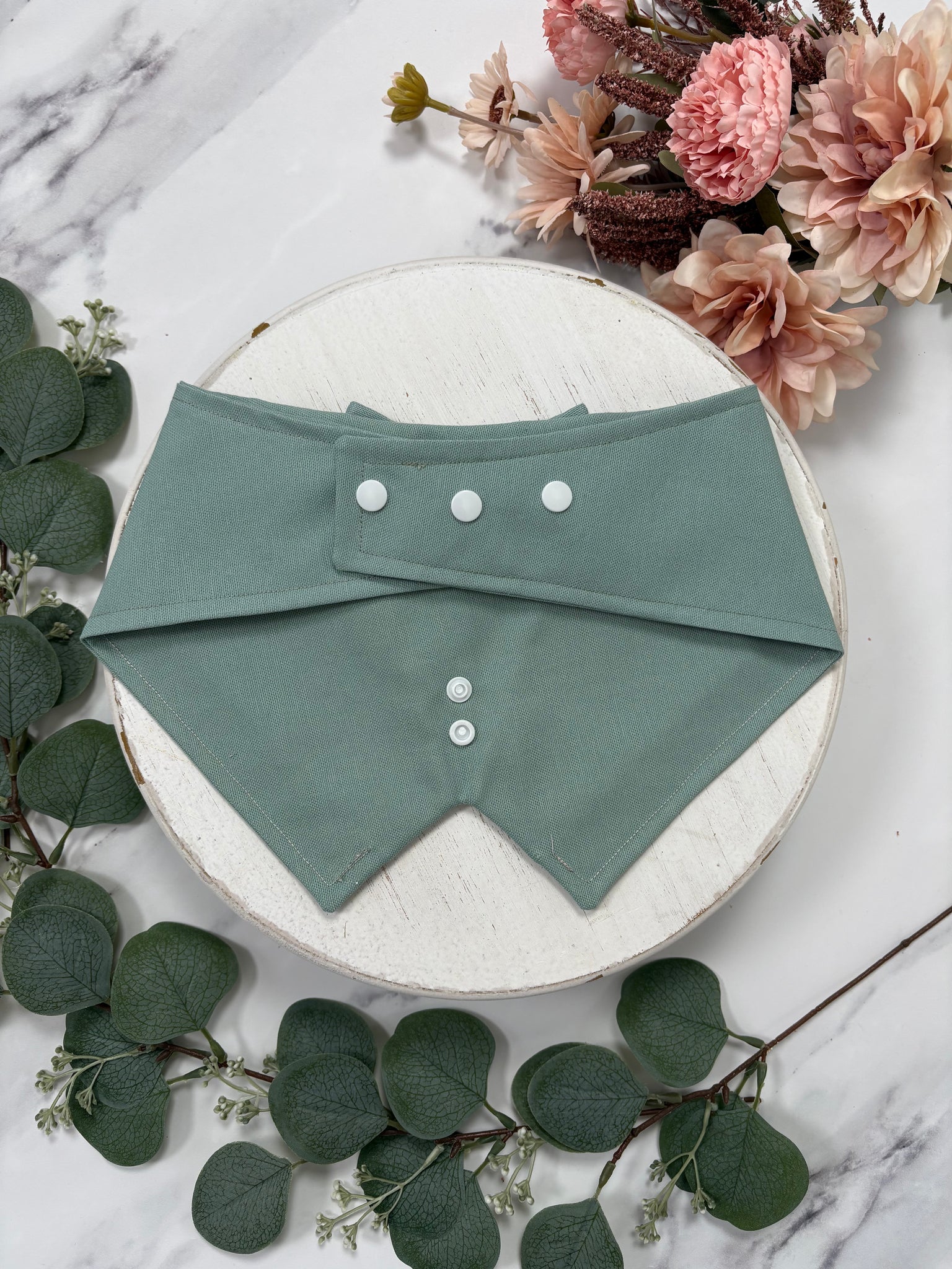 Sage Green Dog Tuxedo Bandana  Sarah FureverHandmade Dog Accessories