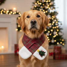 Load image into Gallery viewer, Christmas Tartan Dog Scarf, Matching Human Scarf is Available