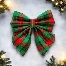 Load image into Gallery viewer, Christmas Plaid Dog Sailor Bow