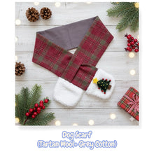 Load image into Gallery viewer, Christmas Tartan Dog Scarf, Matching Human Scarf is Available