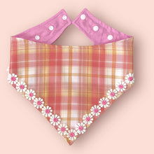 Load image into Gallery viewer, Spring Checks with Pink Daisy Pet Bandana
