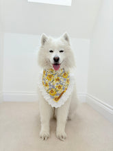 Load image into Gallery viewer, Sunflower Dreams Dog Bandana with Ruffle
