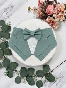 Sage Green Dog Tuxedo Bandana  Sarah FureverHandmade Dog Accessories