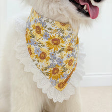 Load image into Gallery viewer, Sunflower Dreams Dog Bandana with Ruffle