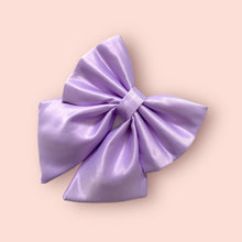 Load image into Gallery viewer, Lilac silk satin bow, available in bow tie and sailor bow