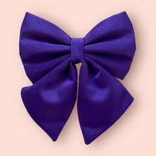 Load image into Gallery viewer, Violet silk satin bow, available in bow tie and sailor bow