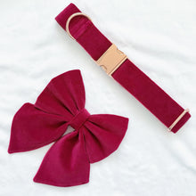 Load image into Gallery viewer, Red velvet bow, available in sailor bow and bow tie style