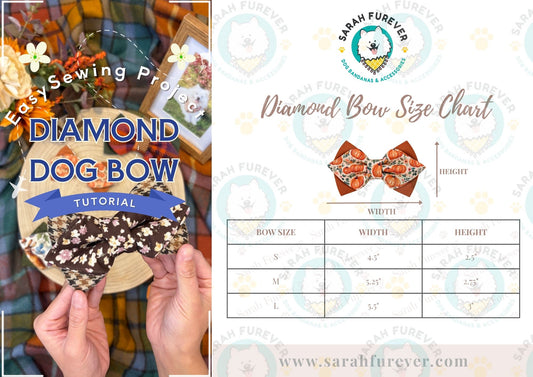 FREE Dog Diamond Bow Pattern (3 Sizes Available)