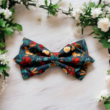 Load image into Gallery viewer, Winter Floral Dog Diamond Bow Tie