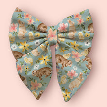 Load image into Gallery viewer, Easter Bunnies Dog Bow – Available in Bow Tie and Sailor Bow
