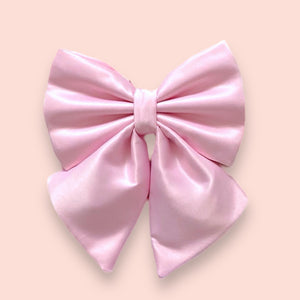 Light pink silk satin bow, available in sailor bow and bow tie