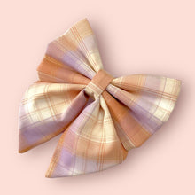 Load image into Gallery viewer, Spring Orange Checks Dog Bow – Available in Bow Tie and Sailor Bow