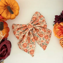 Load image into Gallery viewer, Boho Pumpkin Patch Dog Bow – Available in Bow Tie and Sailor Bow