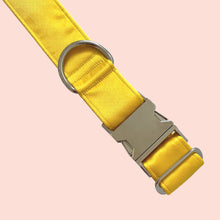 Load image into Gallery viewer, Bright Yellow satin dog collar