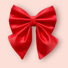 Load image into Gallery viewer, Bright res silk satin bow, available in bow tie and sailor bow
