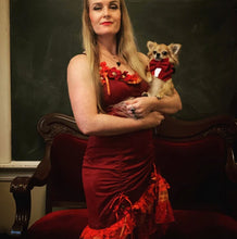 Load image into Gallery viewer, Burgundy Red Velvet Dog Tuxedo Bandana