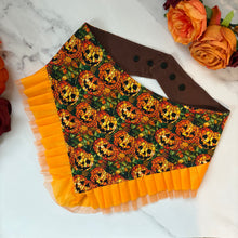 Load image into Gallery viewer, Spooky Halloween Pumpkin Dog Bandana