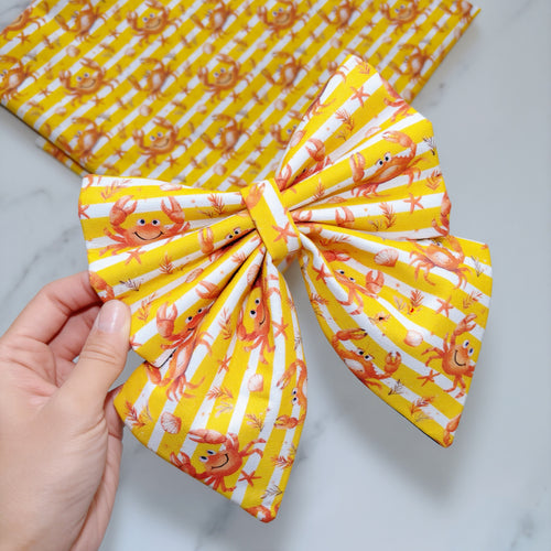 Cromer Crab Dog Bow, Available in Sailor Bow and Bowtie (No Bottom Tails) Style