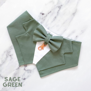 Sage Green Dog Tuxedo Bandana