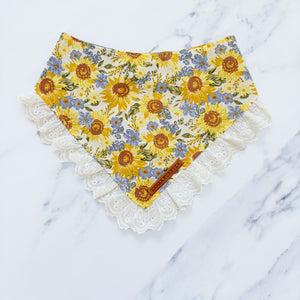 Sunflower Dreams Dog Bandana with Ruffle