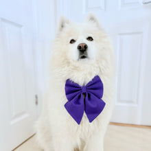 Load image into Gallery viewer, Violet silk satin bow, available in bow tie and sailor bow