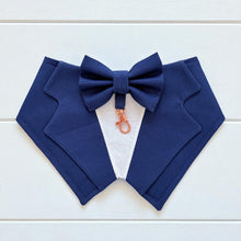 Load image into Gallery viewer, Navy Dog Tuxedo Bandana