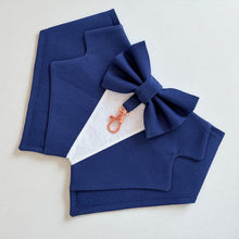 Load image into Gallery viewer, Navy Dog Tuxedo Bandana
