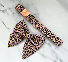 Load image into Gallery viewer, Pink Leopard Bow – Available in Bow Tie and Sailor Bow Style