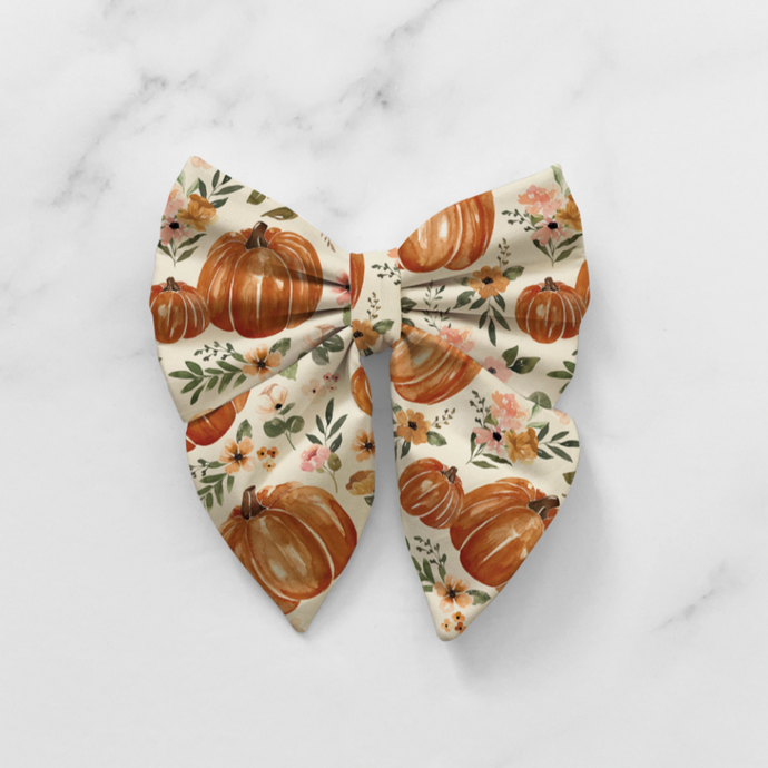 Boho Pumpkin Patch Dog Bow – Available in Bow Tie and Sailor Bow