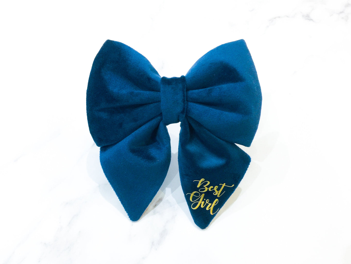 Marine blue velvet dog bow – Available in sailor bow and bowtie(no tails) perfect for wedding, birthday, engagement party