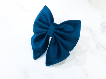 Marine blue velvet dog bow – Available in sailor bow and bowtie(no tails) perfect for wedding, birthday, engagement party