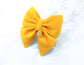 Summer Yellow Velvet Dog Sailor Bow – Handmade in the UK