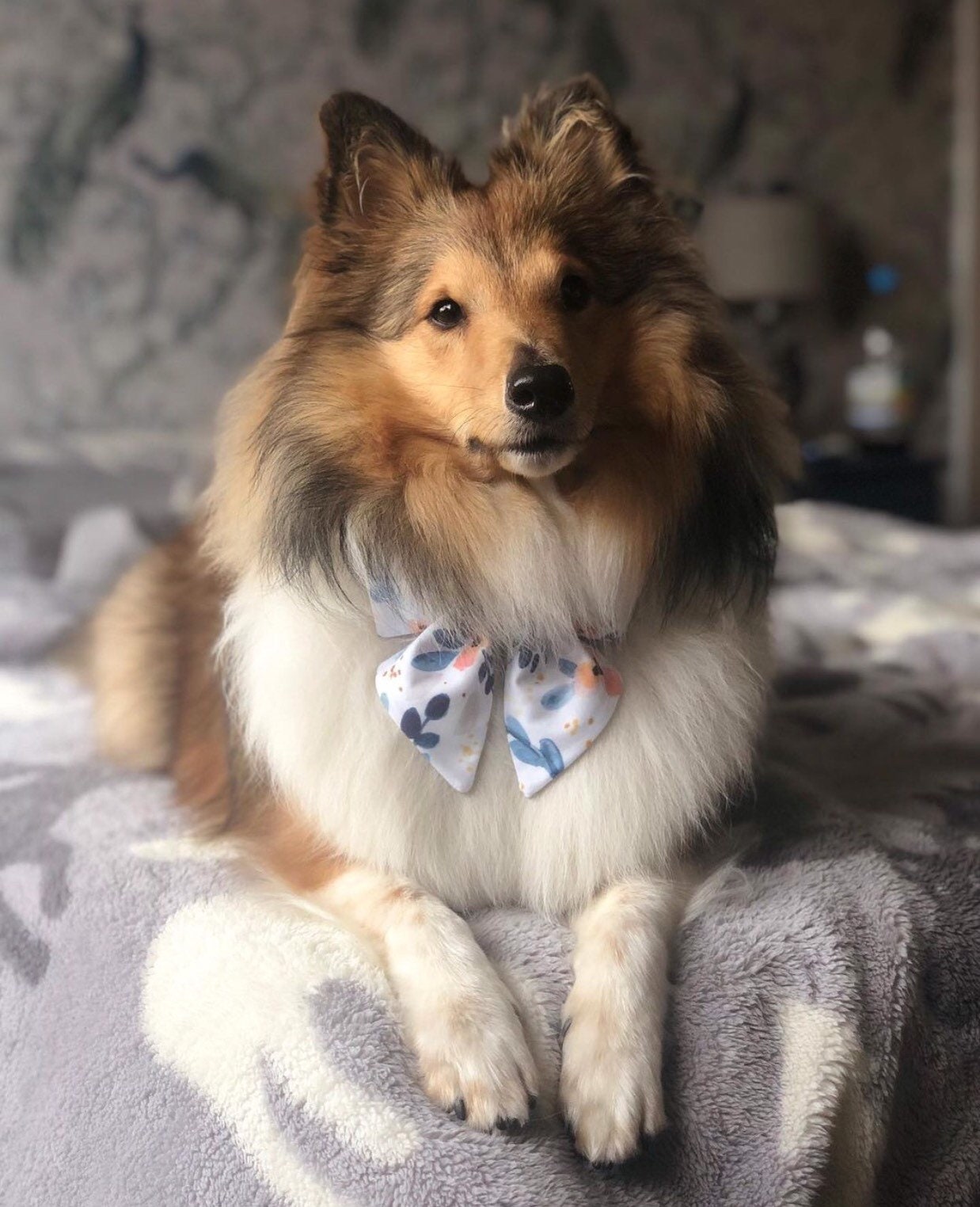 Flower Blossom Dog Sailor Bow – Dog Collar Bow – Handcrafted in the UK