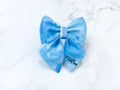 Sky Blue Dog Sailor Bow – personalise with name – Handcrafted in the UK